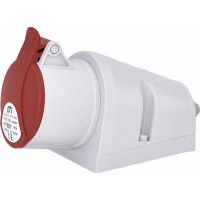 Розетка настінна (силовий роз'єм) EZ-1653 IP44 (16A, 400V, 3P+N+PE)