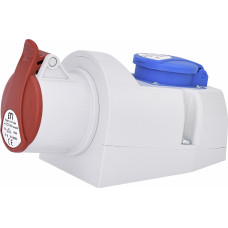 Розетка комбінована (силовий роз'єм) EZCZ-S-1643 IP44 (16A, 400V/230V, 3P+PE / EE 16S Schuko)