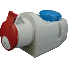 Розетка комбінована (силовий роз'єм) EZCZ-S-3243 IP44 (32A, 400V/230V, 3P+PE / EE 16S Schuko)