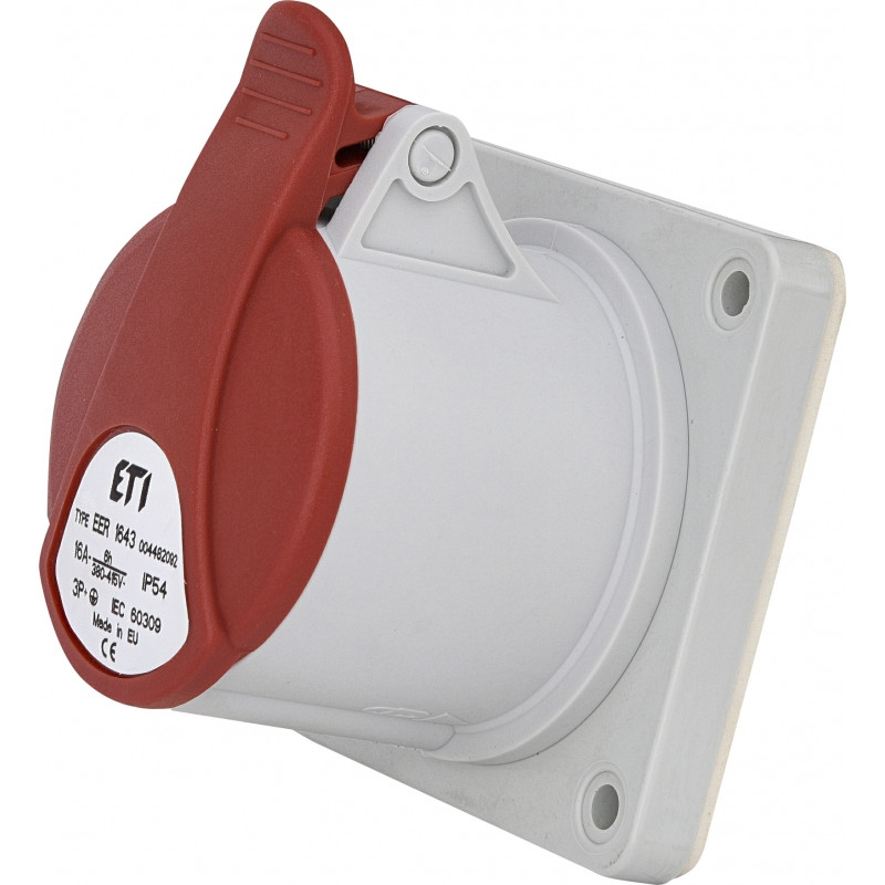 Розетка вбудована (силовий роз'єм) EER-1643 IP54 (16A, 400V, 3P+PE)