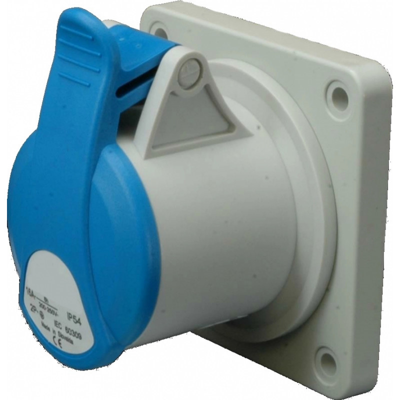 Розетка вбудована (силовий роз'єм) EER-1632 IP54 (16A, 230V, 2P+PE)