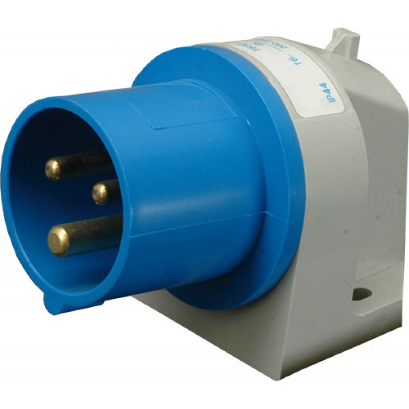 Вилка вбудована кутова (силовий роз'єм) ER-1632 IP44 (16A, 230V, 2P+PE)