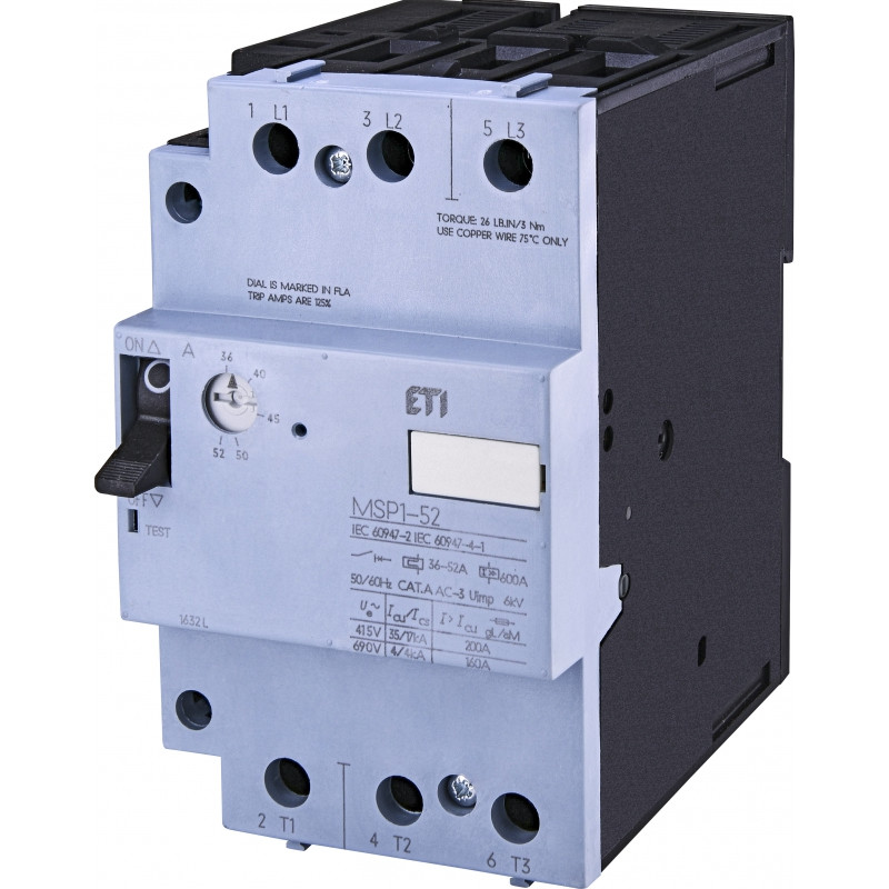 Авт. вимикач захисту двигуна MSP1-52 (22 kW, 36-52A)