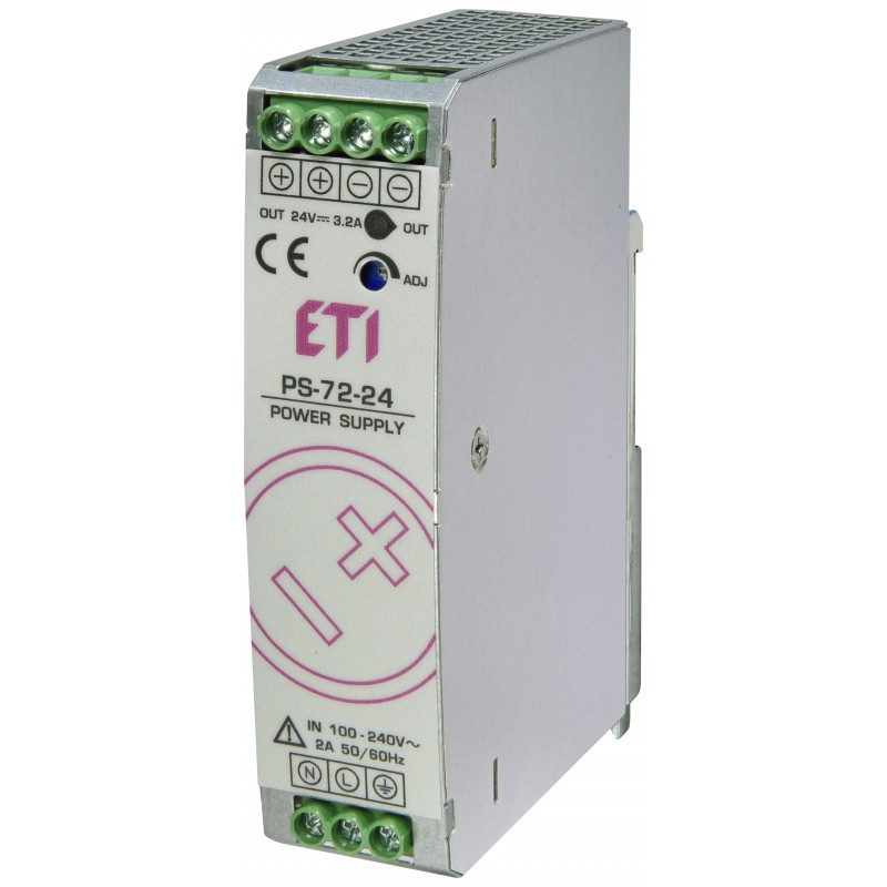 Блок живлення PS-72-24 (Вхід: 100-240V AC/140-340V DC; Вихід: 24-28V DC/75W/3A)