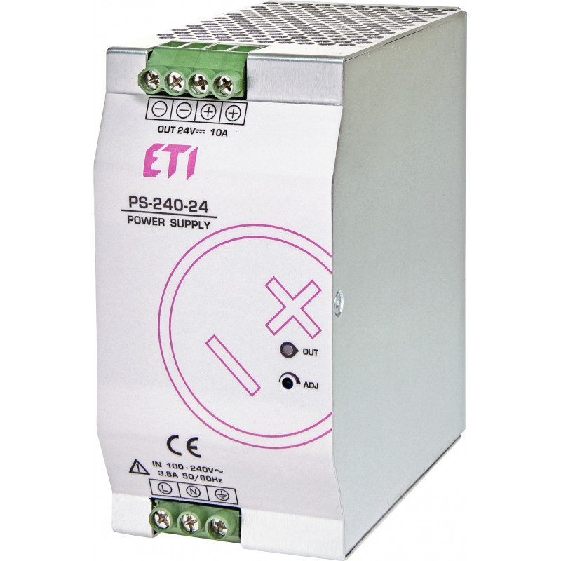 Блок живлення PS-240-24 (Вхід: 100-240V AC/140-340V DC; Вихід: 24-28V DC/240W/10A)