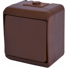 Вимикач 1-клавішний VHE-1-KR (коричневий, IP54)