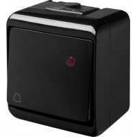 Кнопка "дзвоник" із підсвічуванням VHE-4L-BL (чорна, IP54)