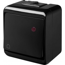 Кнопка "дзвоник" із підсвічуванням VHE-4L-BL (чорна, IP54)