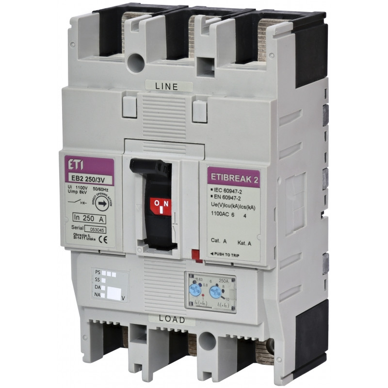 Авт. вимикач EB2 250/3V 250A ((0.63-1)In/(6-10)In) 1000V 3P