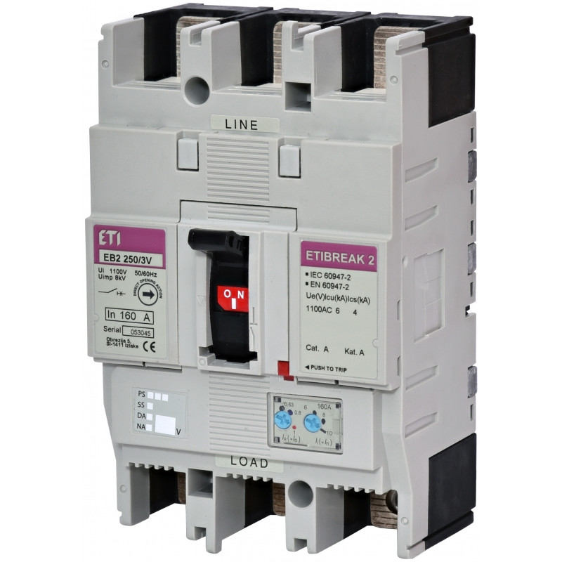Авт. вимикач EB2 630/3V 630A ((0.63-1)In/налаштовувана, 1100V AC) 3P