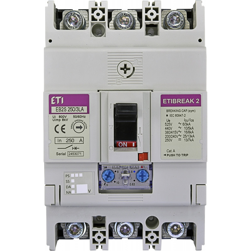 Авт. вимикач EB2S 250/3LA 250A (16kA, (0.63-1)In/(5-11)In) 3P