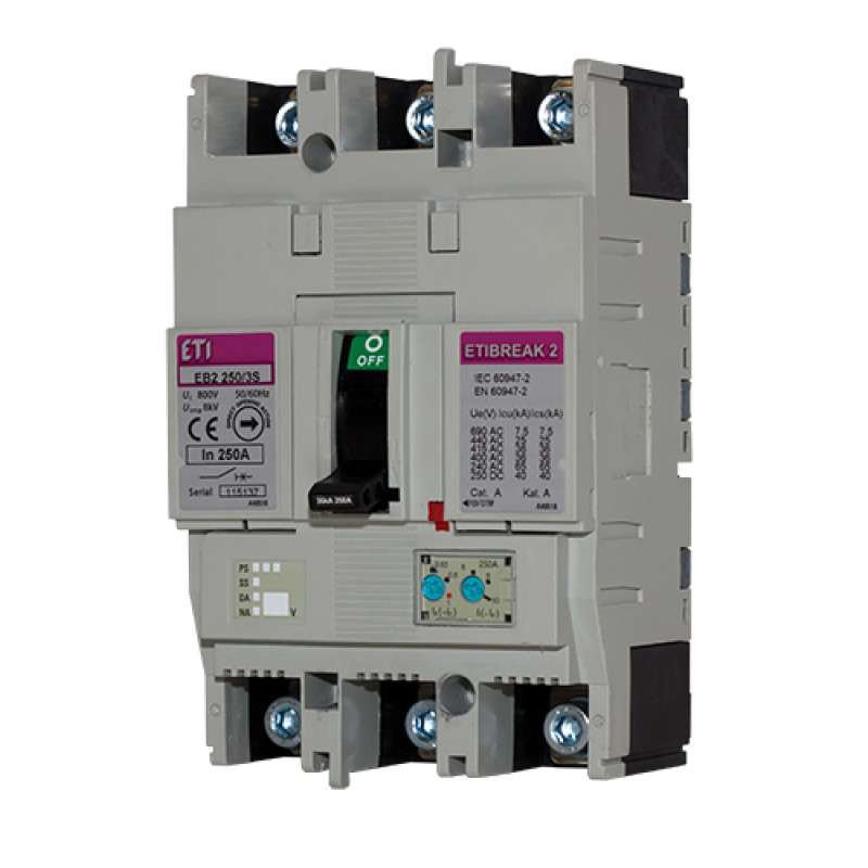Авт. вимикач EB2 250/3H 200A (65kA, (0.63-1)In/(6-13)In) 3P