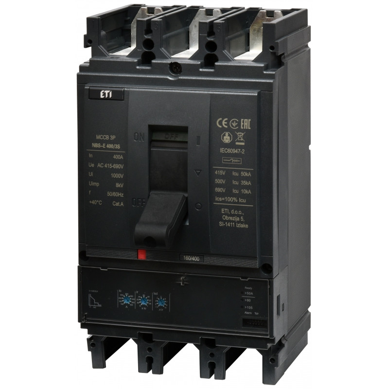 Авт. вимикач NBS-E 400/3S 400A (50kA, (0.4-1)In/(1.5-10)Ir) 3P
