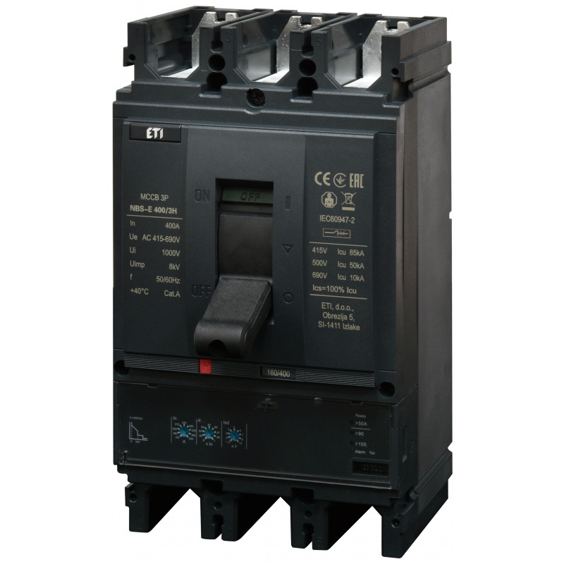 Авт. вимикач NBS-E 400/3H 400A (85kA, (0.4-1)In/(1.5-10)Ir) 3P