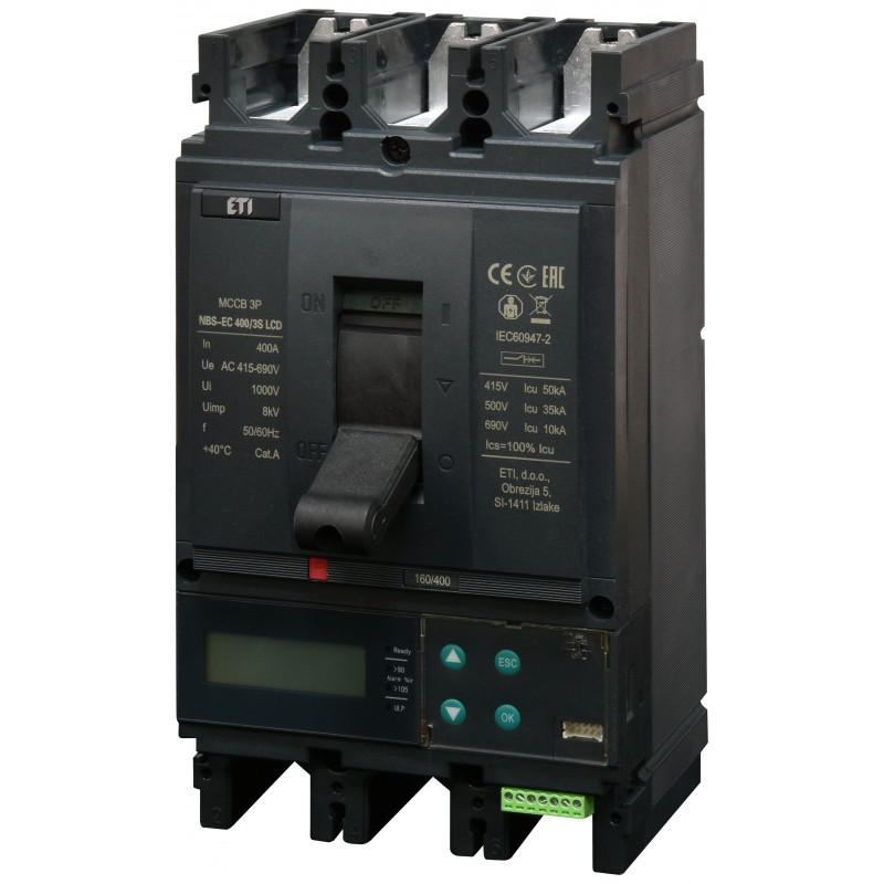 Авт. вимикач NBS-EC 400/3S LCD 400A (50kA, (0.4-1)In/(1.5-12)In) 3P