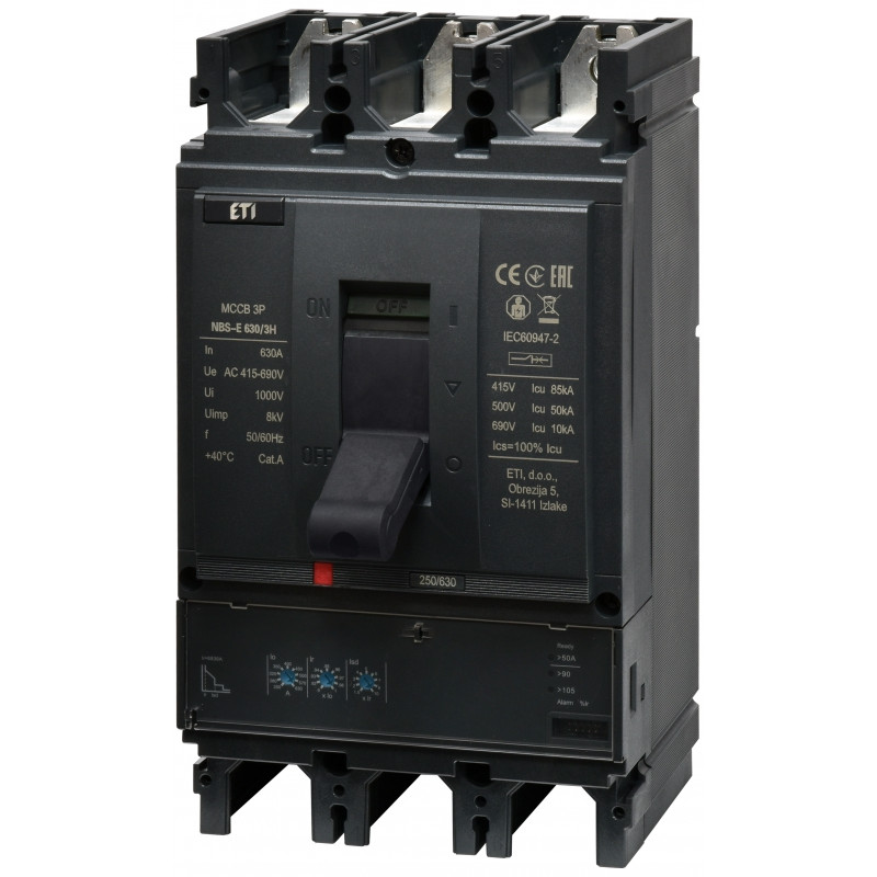 Авт. вимикач NBS-E 630/3H 630A (85kA, (0.4-1)In/(1.5-10)Ir) 3P