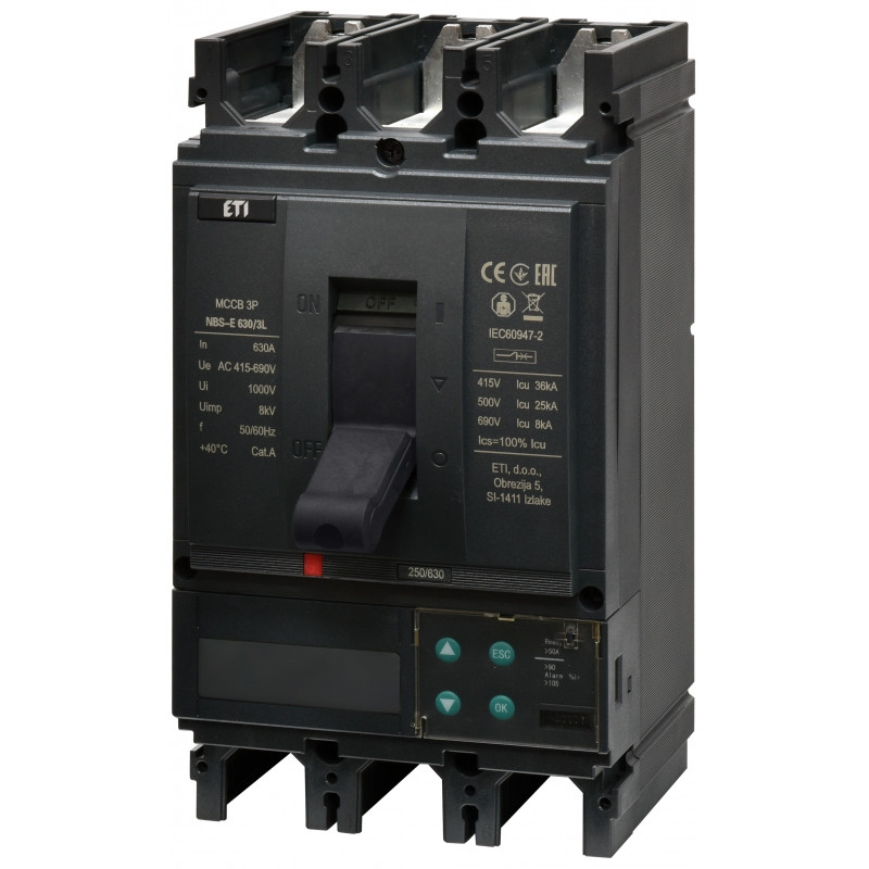 Авт. вимикач NBS-E 630/3L LCD 630A (36kA, (0.4-1)In/(1.5-12)In) 3P