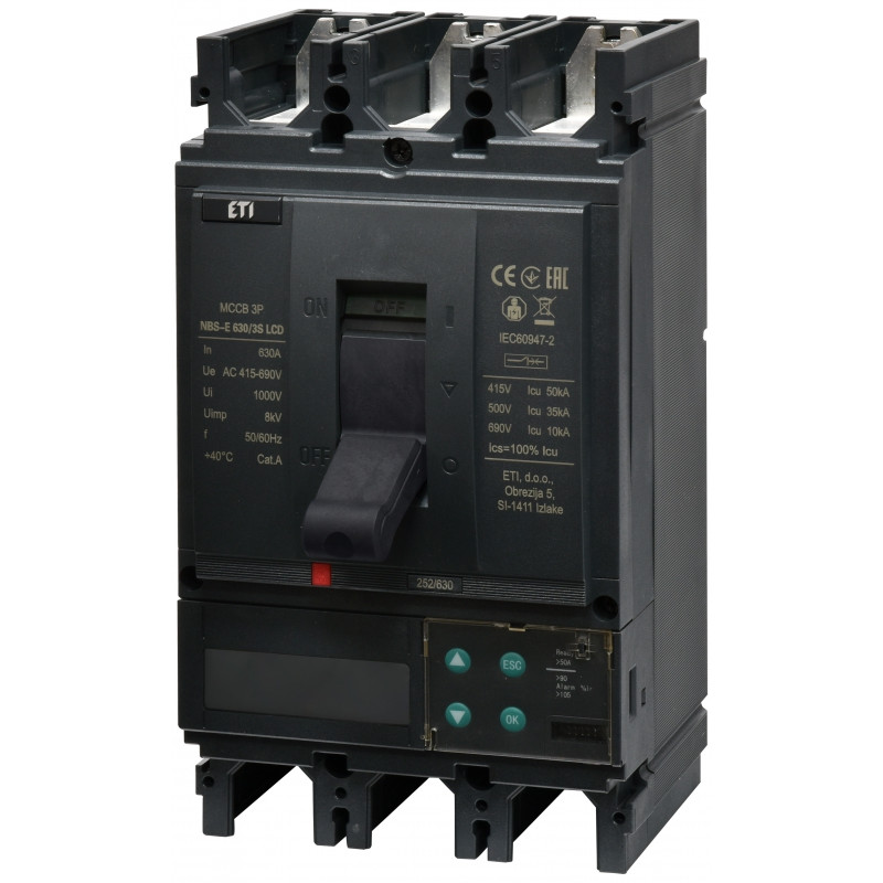 Авт. вимикач NBS-E 630/3S LCD 630A (50kA, (0.4-1)In/(1.5-12)In) 3P