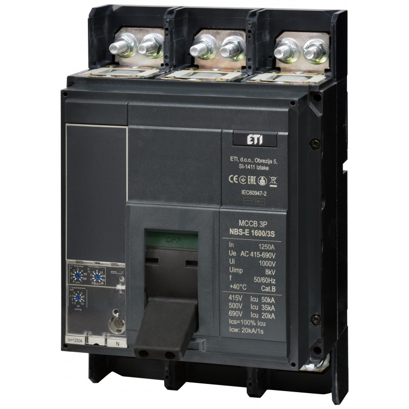 Авт. вимикач NBS-E 1600/3S 1250A (50kA, (0.4-1)In/(1.5-10)Ir) 3P