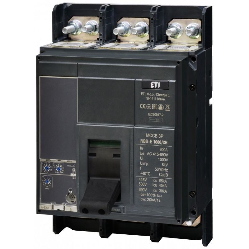 Авт. вимикач NBS-E 1600/3H 800A (65kA, (0.4-1)In/(1.5-10)Ir) 3P
