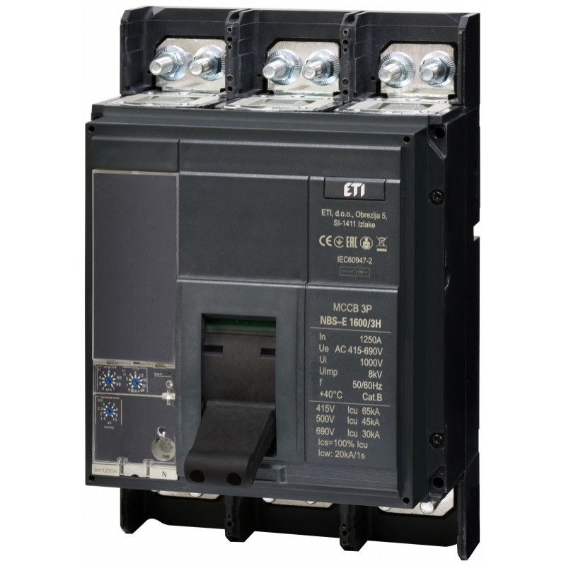 Авт. вимикач NBS-E 1600/3H 1250A (65kA, (0.4-1)In/(1.5-10)Ir) 3P