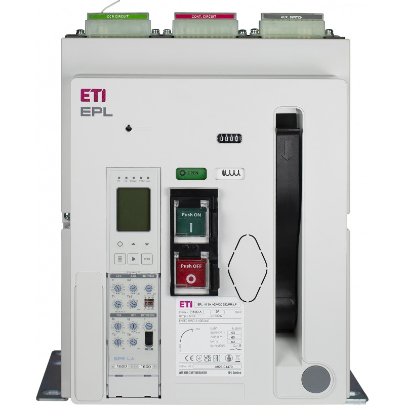 Повітр. авт. вим. стаціонарний EPL-08 4H AF/M2C2S2/PR-LP (4P, 800A, Fix, Frame "A", 65kA)