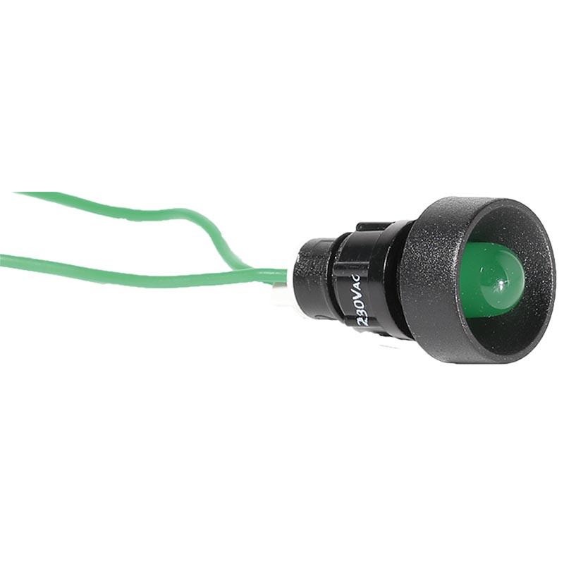 Лампа сигнальна LS LED 10 G 230 (10мм, 230V AC, зелена)