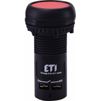 Кнопка моноблочна заглиблена ECF-10-R (1NO, червона)