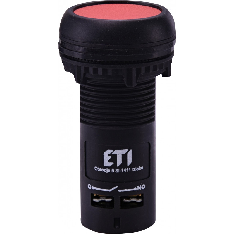 Кнопка моноблочна заглиблена ECF-10-R (1NO, червона)