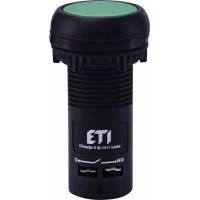 Кнопка моноблочна заглиблена ECF-10-G (1NO, зелена)