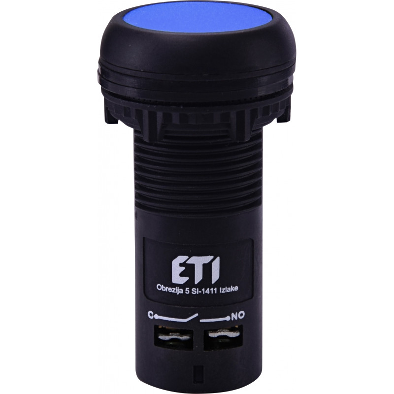 Кнопка моноблочна заглиблена ECF-10-B (1NO, синя)