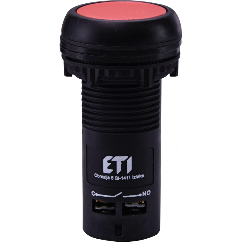 Кнопка моноблочна заглиблена ECF-11-R (1NO+1NC, червона)