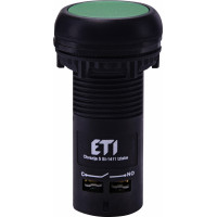 Кнопка моноблочна заглиблена ECF-11-G (1NO+1NC, зелена)