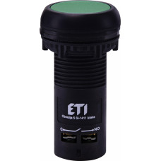 Кнопка моноблочна заглиблена ECF-11-G (1NO+1NC, зелена)