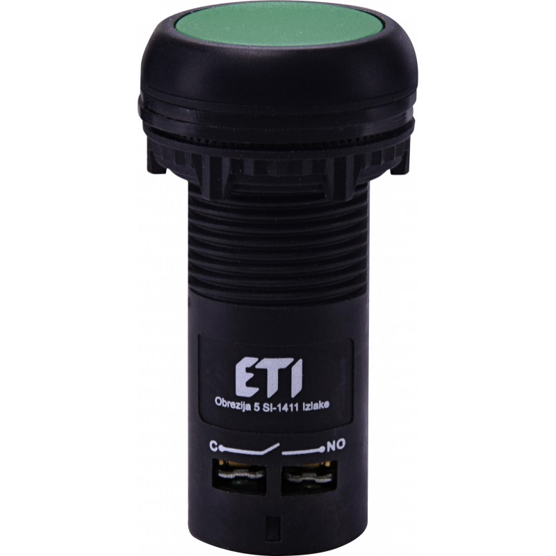 Кнопка моноблочна заглиблена ECF-11-G (1NO+1NC, зелена)