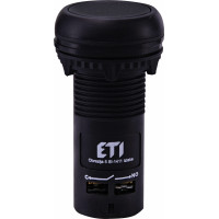 Кнопка моноблочна заглиблена ECF-11-C (1NO+1NC, чорна)
