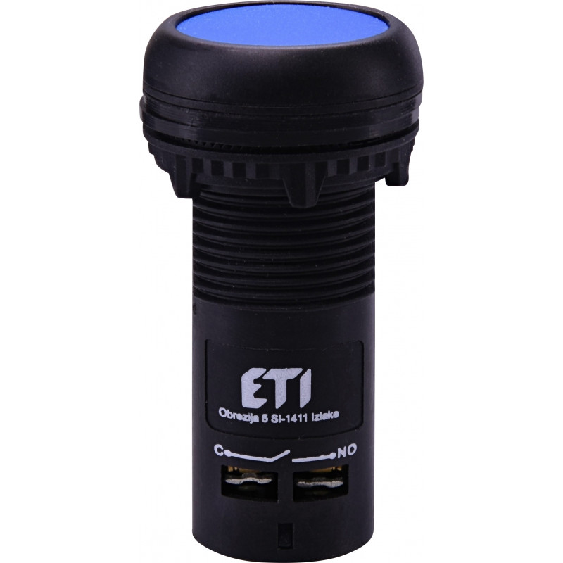 Кнопка моноблочна заглиблена ECF-11-B (1NO+1NC, синя)