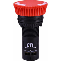 Кнопка моноблочна грибок ECM-T10-R (відключення поворотом, 1NO, червона)
