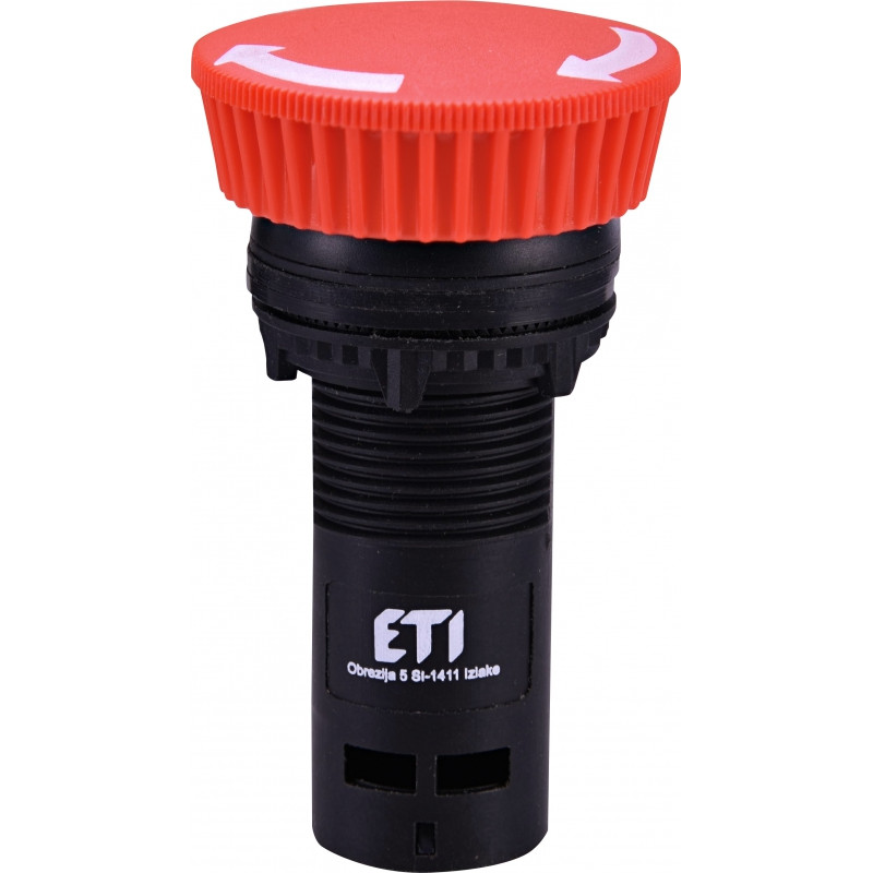Кнопка моноблочна грибок ECM-T01-R (відключення поворотом, 1NC, червона)