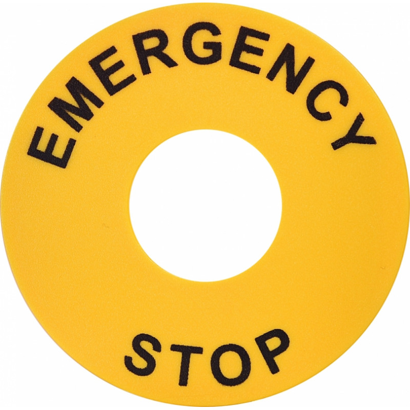 Кільце EALP з написом "Emergency/Stop" (d=22/60мм)