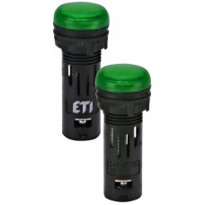 Лампа сигнальна LED матова ECLI-16-024C-G 24V AC/DC (Ø16мм, зелена)