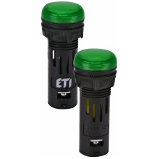 Лампа сигнальна LED матова ECLI-16-240A-G 240V AC (Ø16мм, зелена)