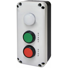 Кнопковий пост 3-модул. ESB3-V8 (Standart, "START/STOP" з ламп. LED240V AC, червона/зелена/біла)