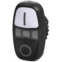 Кнопка-модуль здвоєна з підсв. NSE-PB2I/WC-IO ("I/0", чорна/біла)