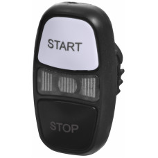 Кнопка-модуль здвоєна з підсв. NSE-PB2I/WC-STSP ("START/STOP", чорна/біла)
