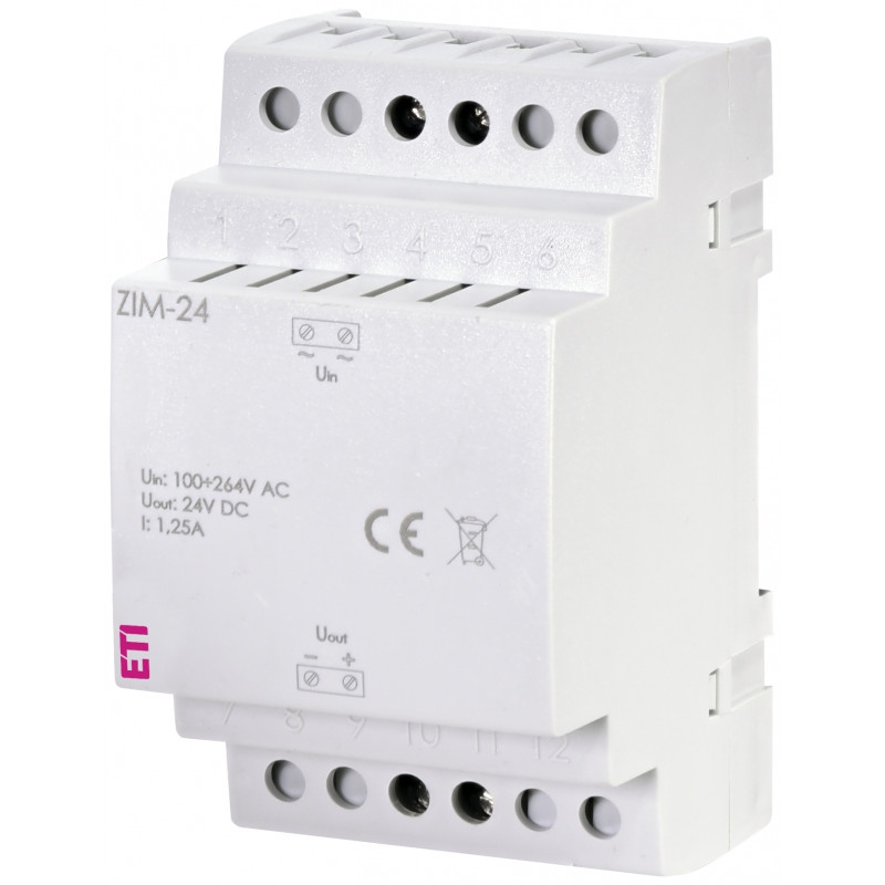Блок живлення ZIM-24 (імпульсний, 24 V DC, 30 W, 1,25 A)