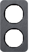 Рамка 2Х антрацит/чорний, сланець, R.1