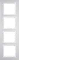 Рамка 4Х алюміній/пол.білизна B.3