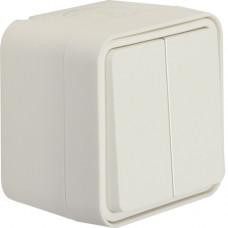 Вимикач 2-клавішний IP55, пол.білий, 10АX/250В W.1