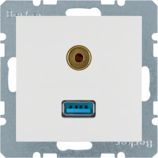 Розетка USB/3.5мм аудіо, пол.білизна S.1